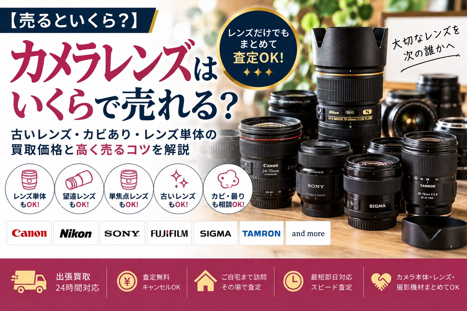 d*7様 カメラ本体・交換レンズ まとめ売り 売るといくら？】カメラレンズはいくらで売れる？古いレンズ・カビあり